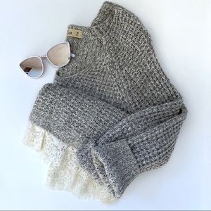 Grey Sweater w/Lace Lining